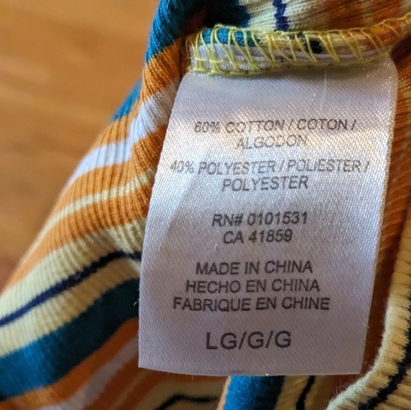 Y2K Care Bears Large Funshine Sunny Racer Back‎ Striped Ribbed Tank Top - Picture 9 of 9